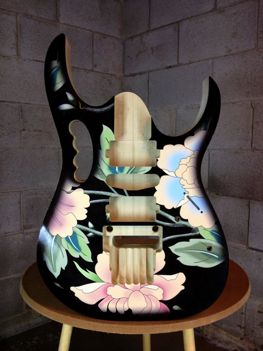 CWG christopher woods guitar ibanez jem floral pattern